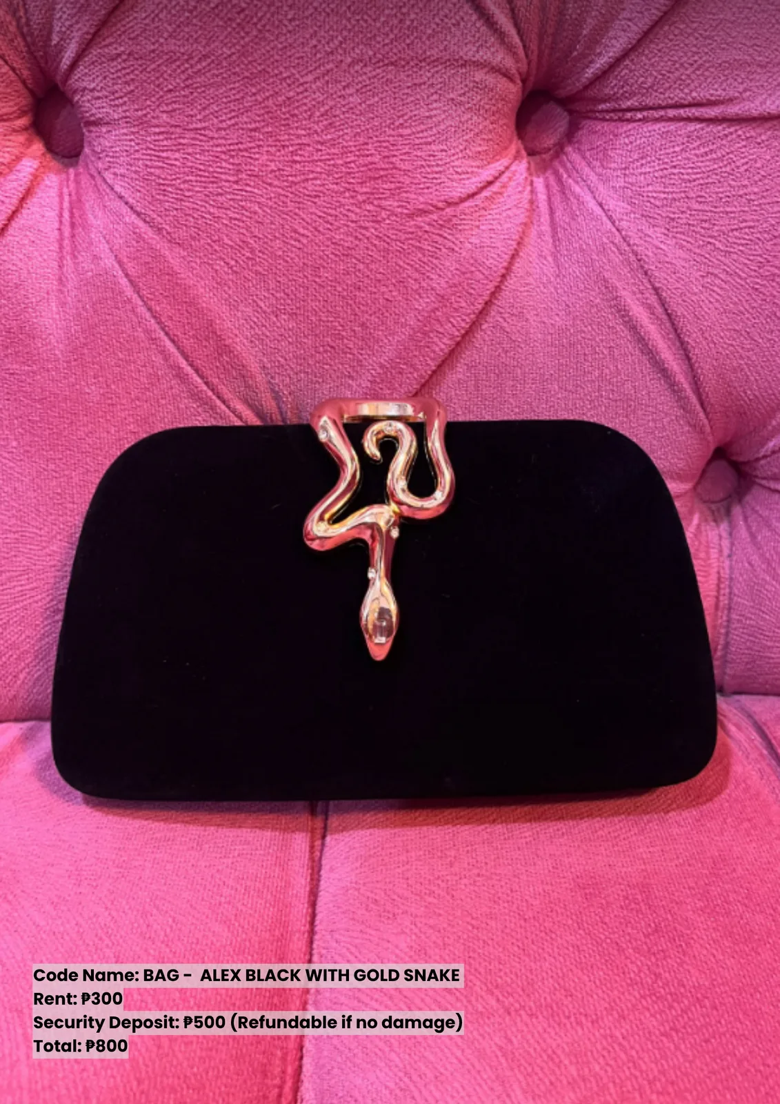 Bags: Alex Black with Gold Snake