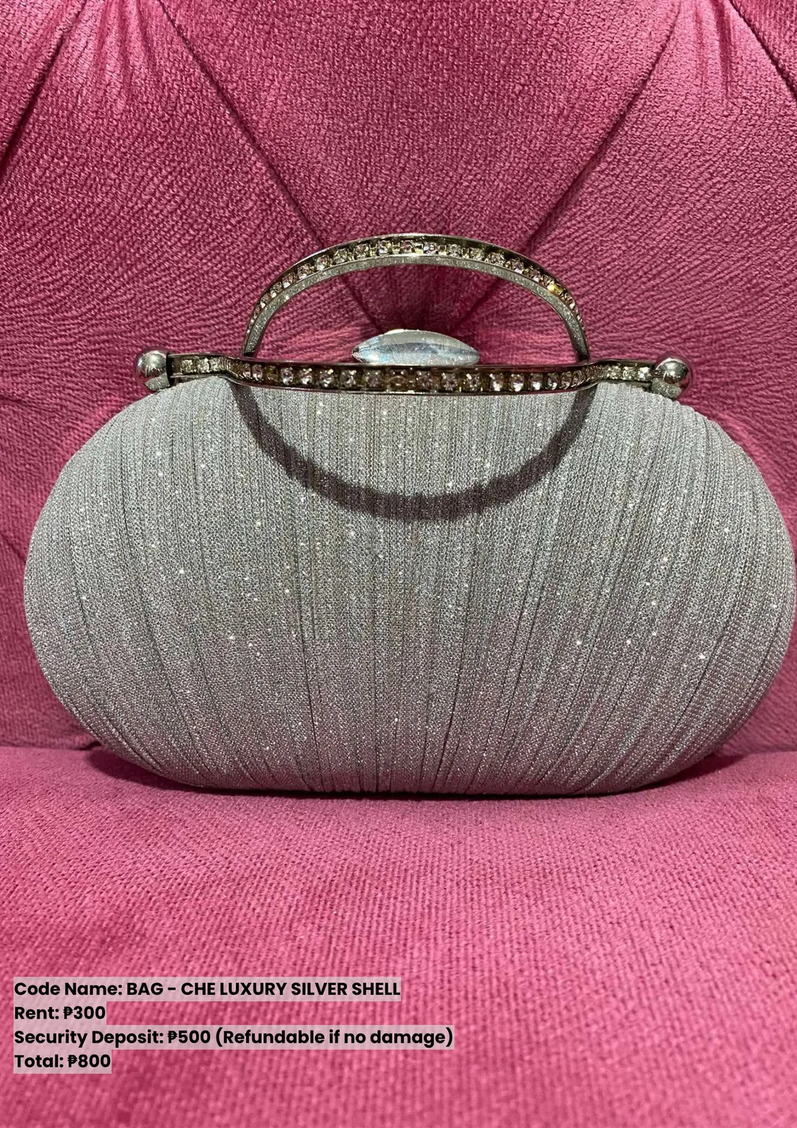 Bags: Che Luxury Silver Shell