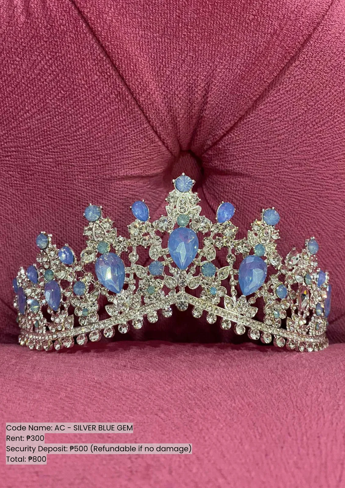 Crowns: Ac Silver Blue Gem