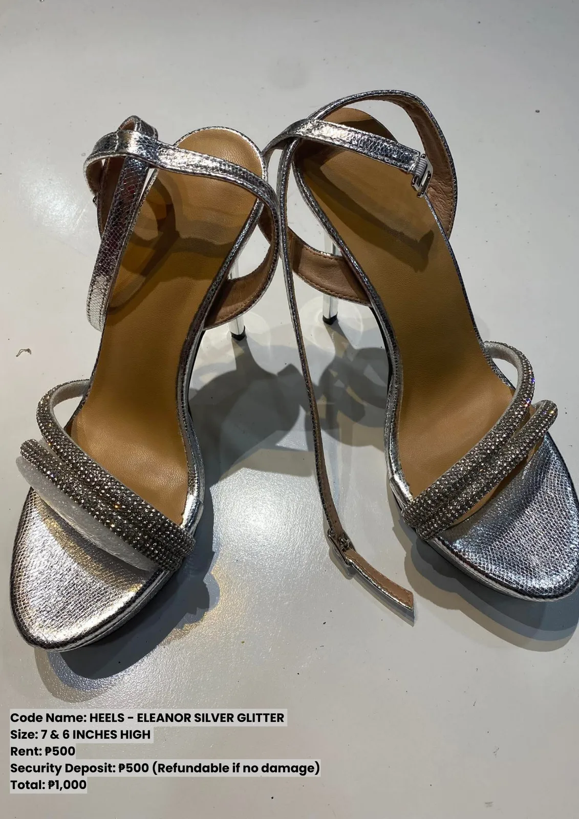 Heels: Eleanor Silver Glitter