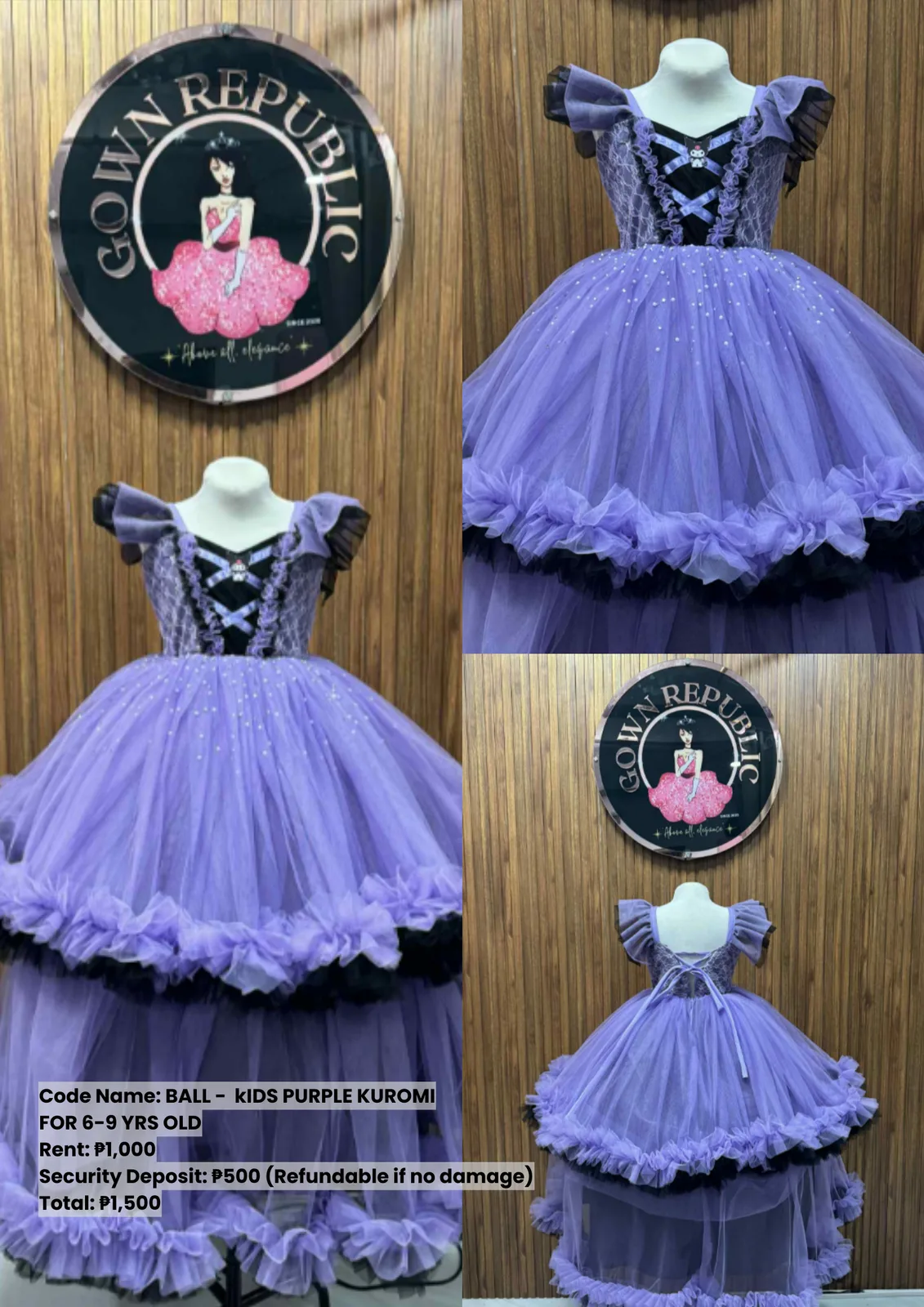 Kids Ball Gowns: Ball Kids Purple Kuromi