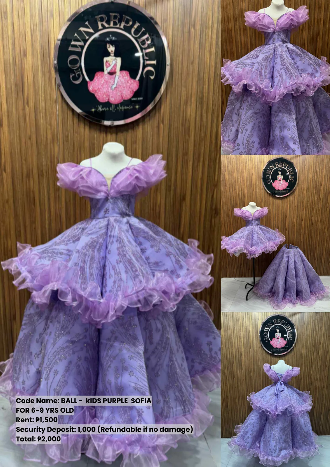 Kids Ball Gowns: Ball Kids Purple Sofia