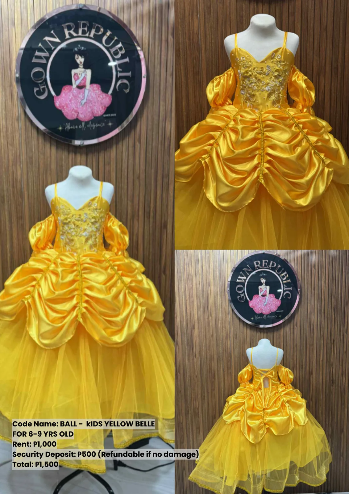 Kids Ball Gowns: Ball Kids Yellow Belle
