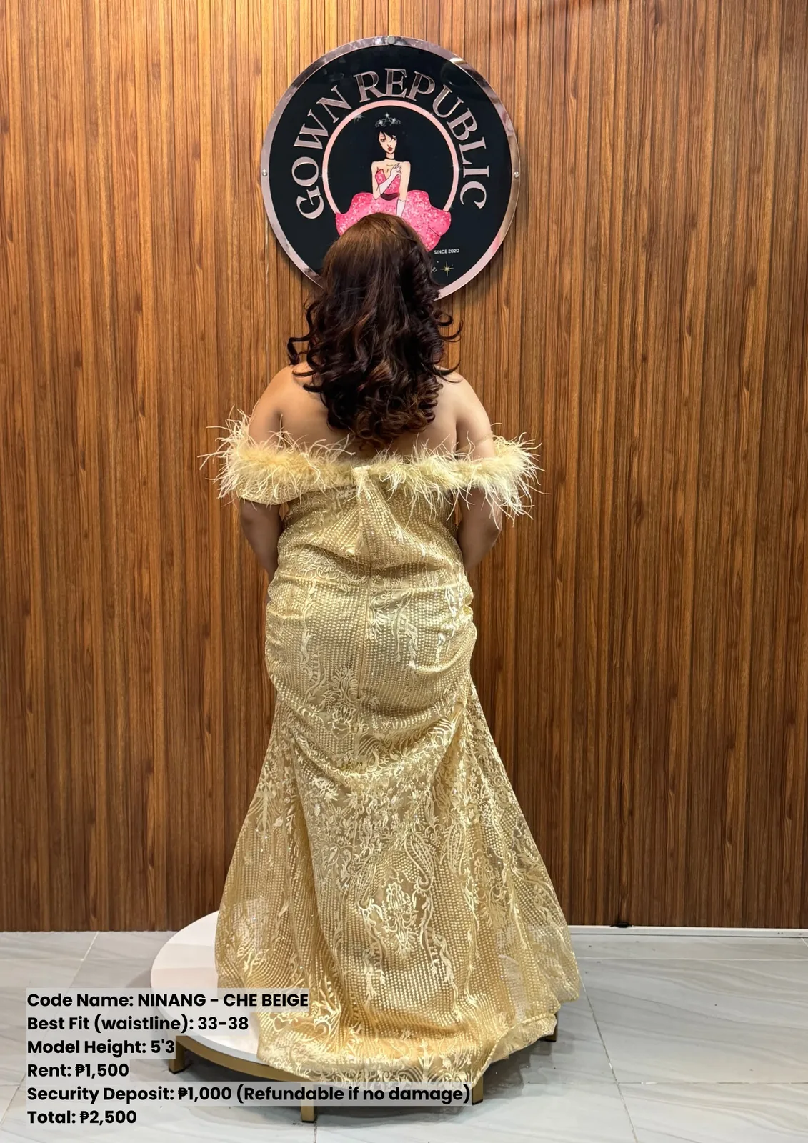Ninang Gowns: Kier Gold Feather 2XL