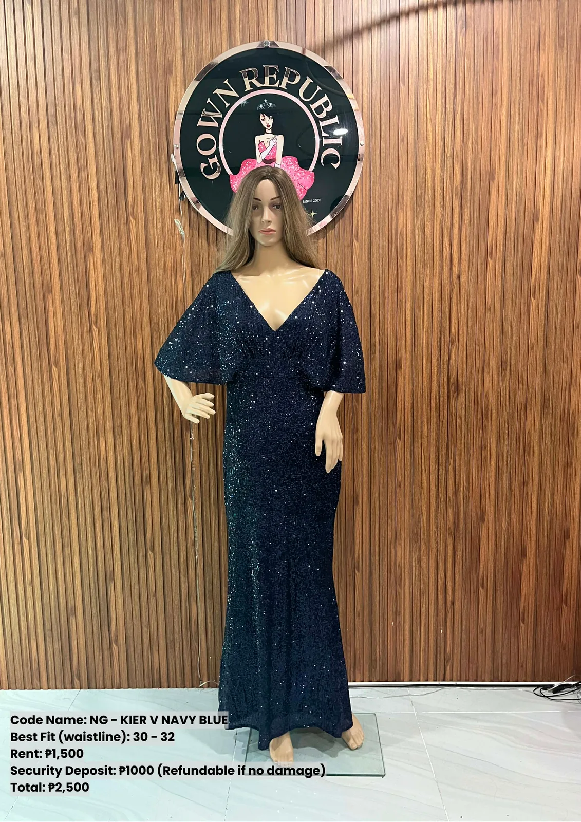 Ninang Gowns: Kier V Navy Blue
