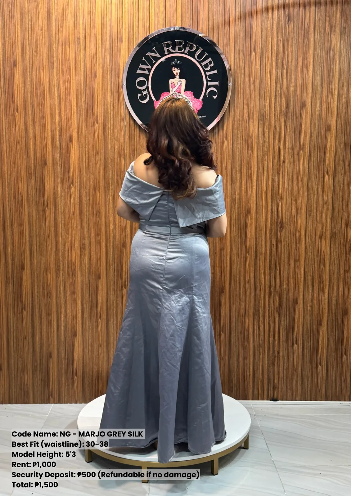 Ninang Gowns: Marjo Grey Silk
