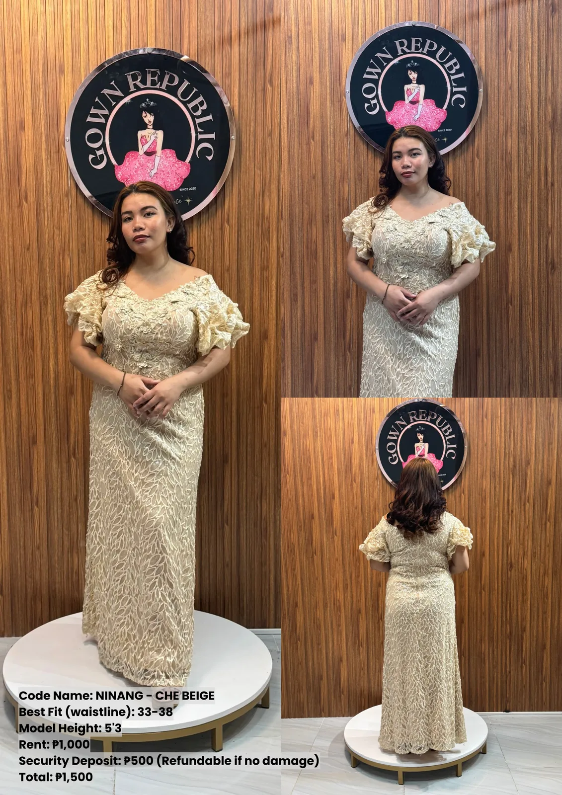 Ninang Gowns: Ninang Che Beige