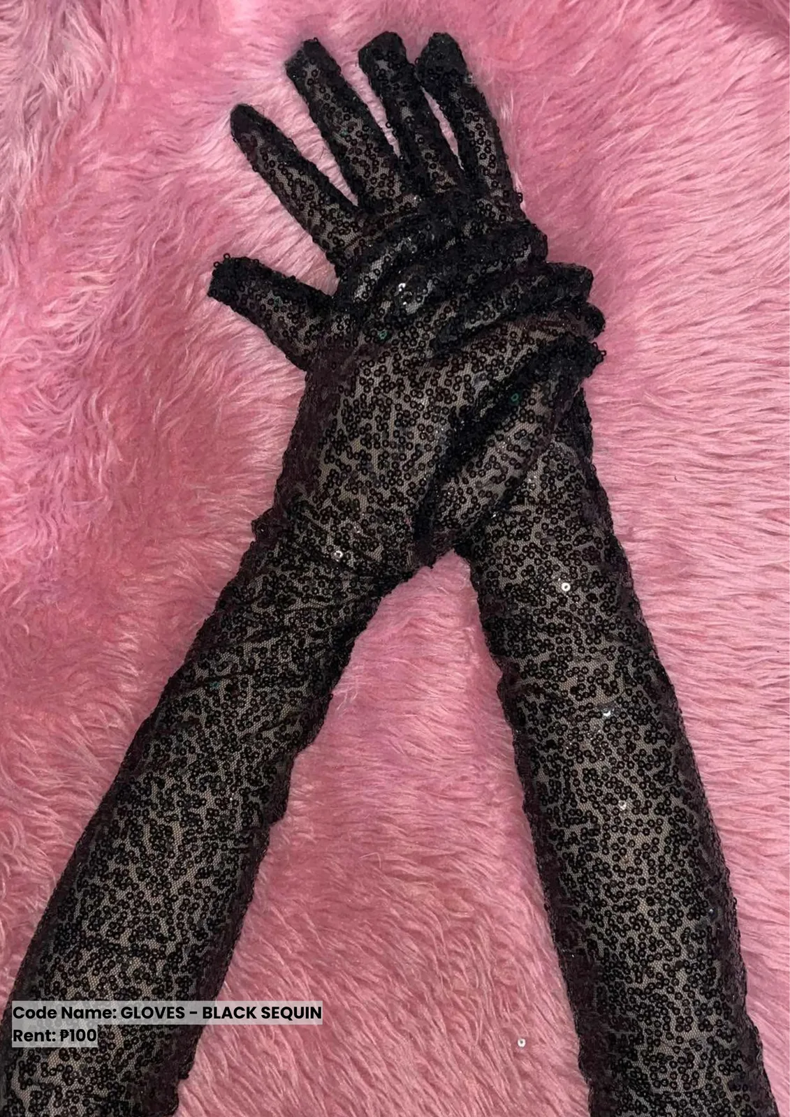 Others: Gloves Black Sequin