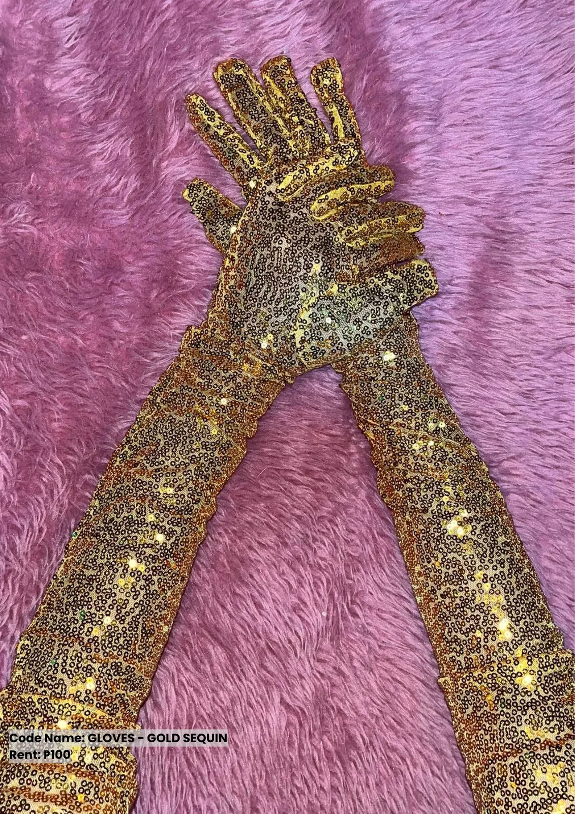 Others: Gloves Gold Sequin