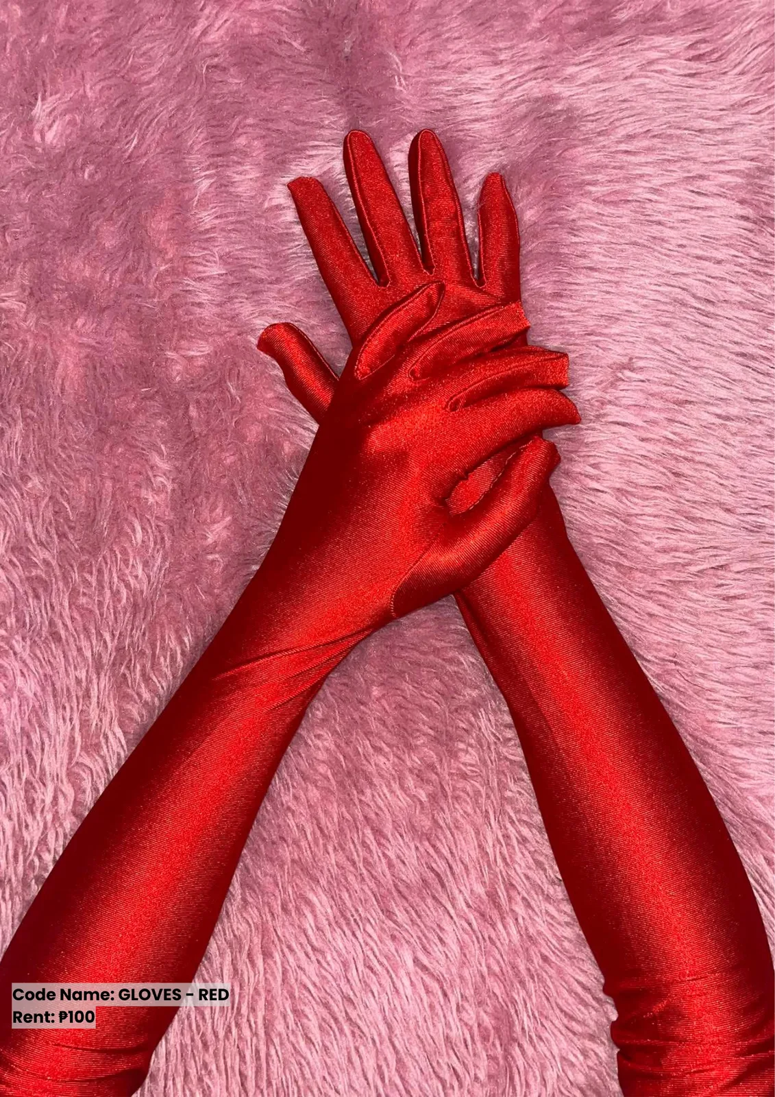 Others: Gloves Red Satin