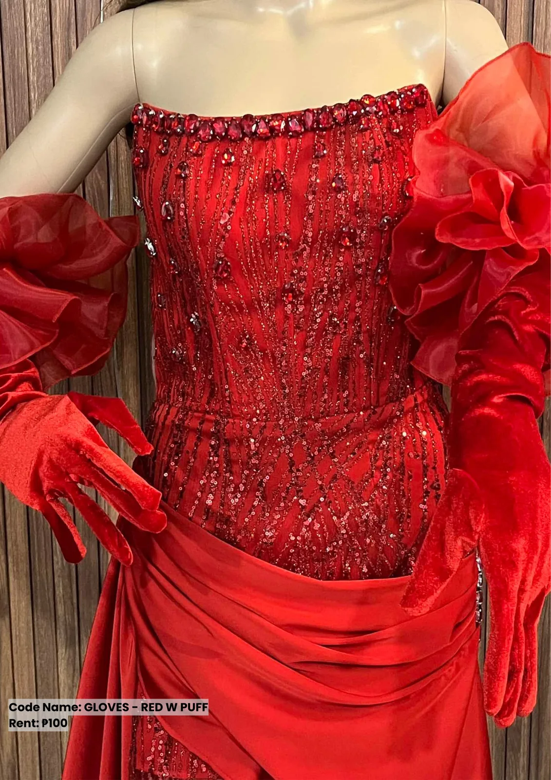 Others: Gloves Red W Puff