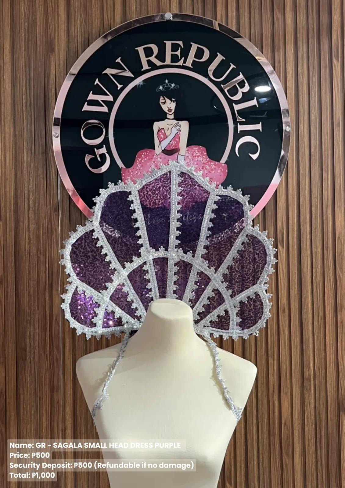 Sagala Headdresses: Gr Sagala Small Head Dress Purple