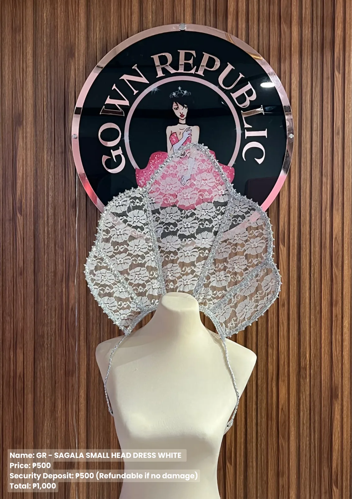 Sagala Headdresses: Gr Sagala Small Head Dress White