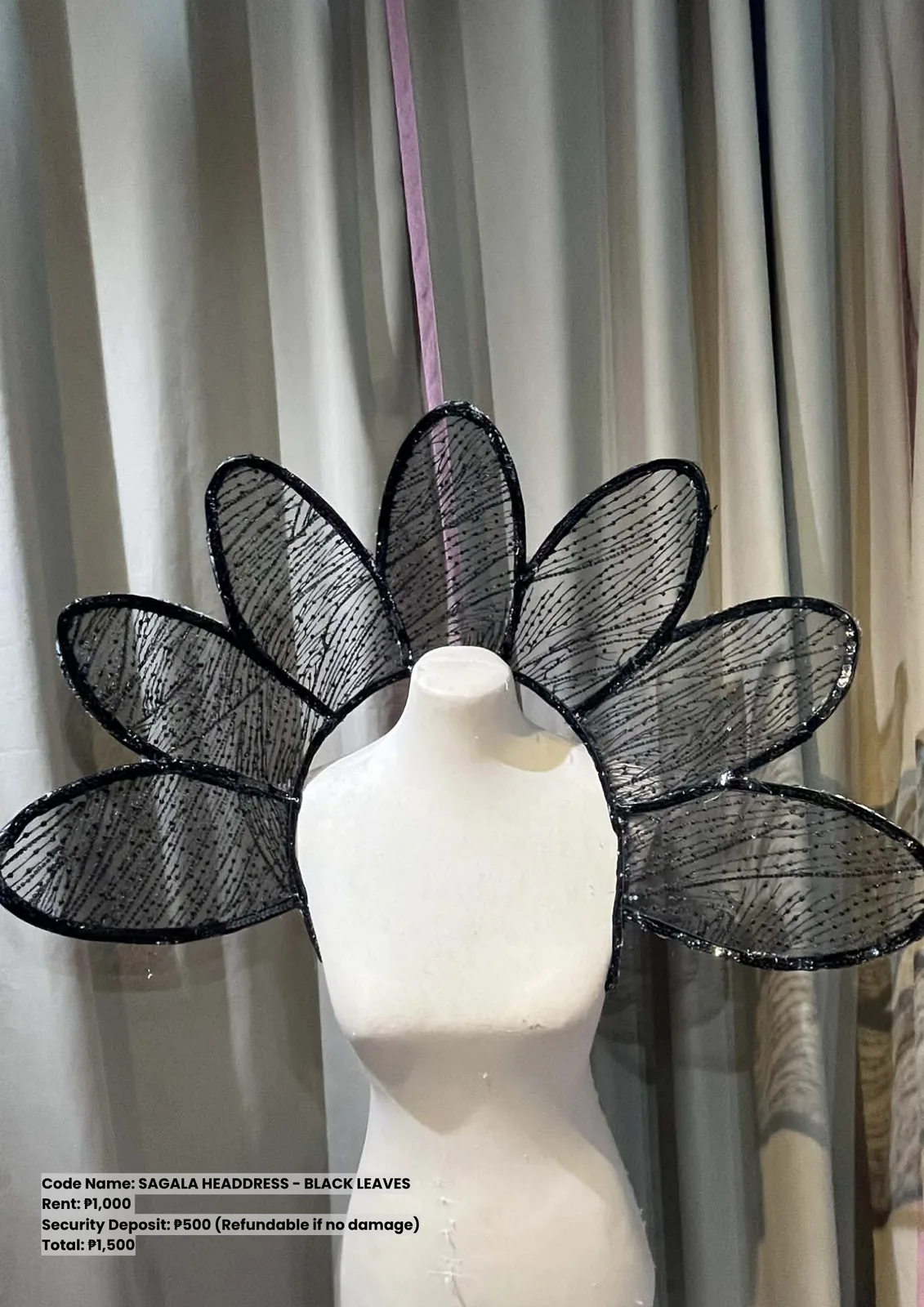 Sagala Headdresses: Headdress Black Leaves