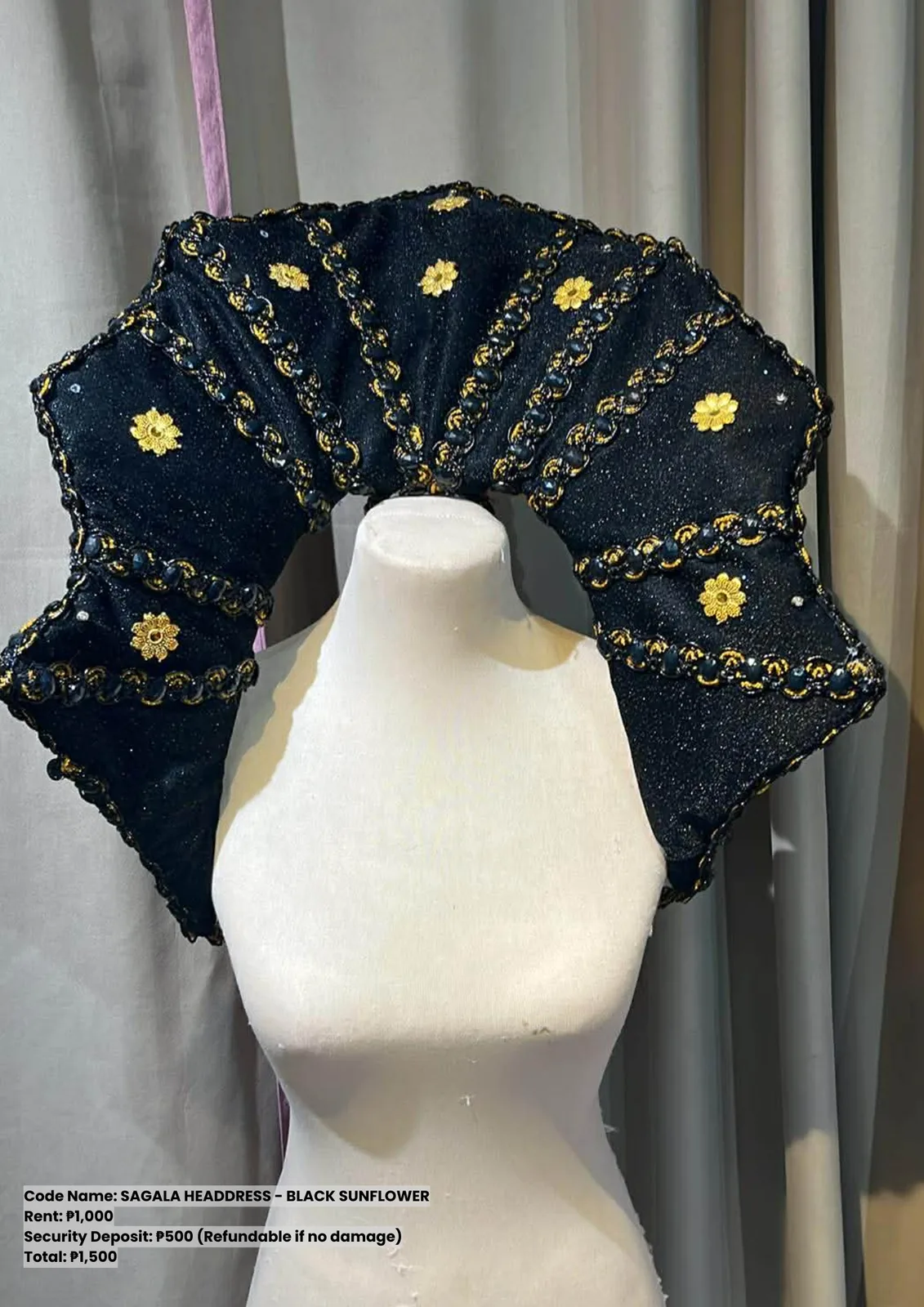 Sagala Headdresses: Headdress Black Sunflower