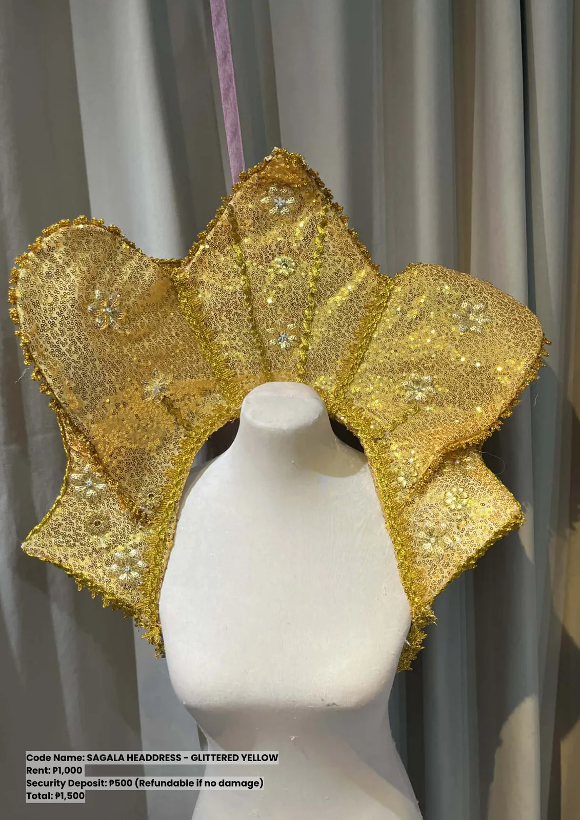 Sagala Headdresses: Headdress Glittered Yellow