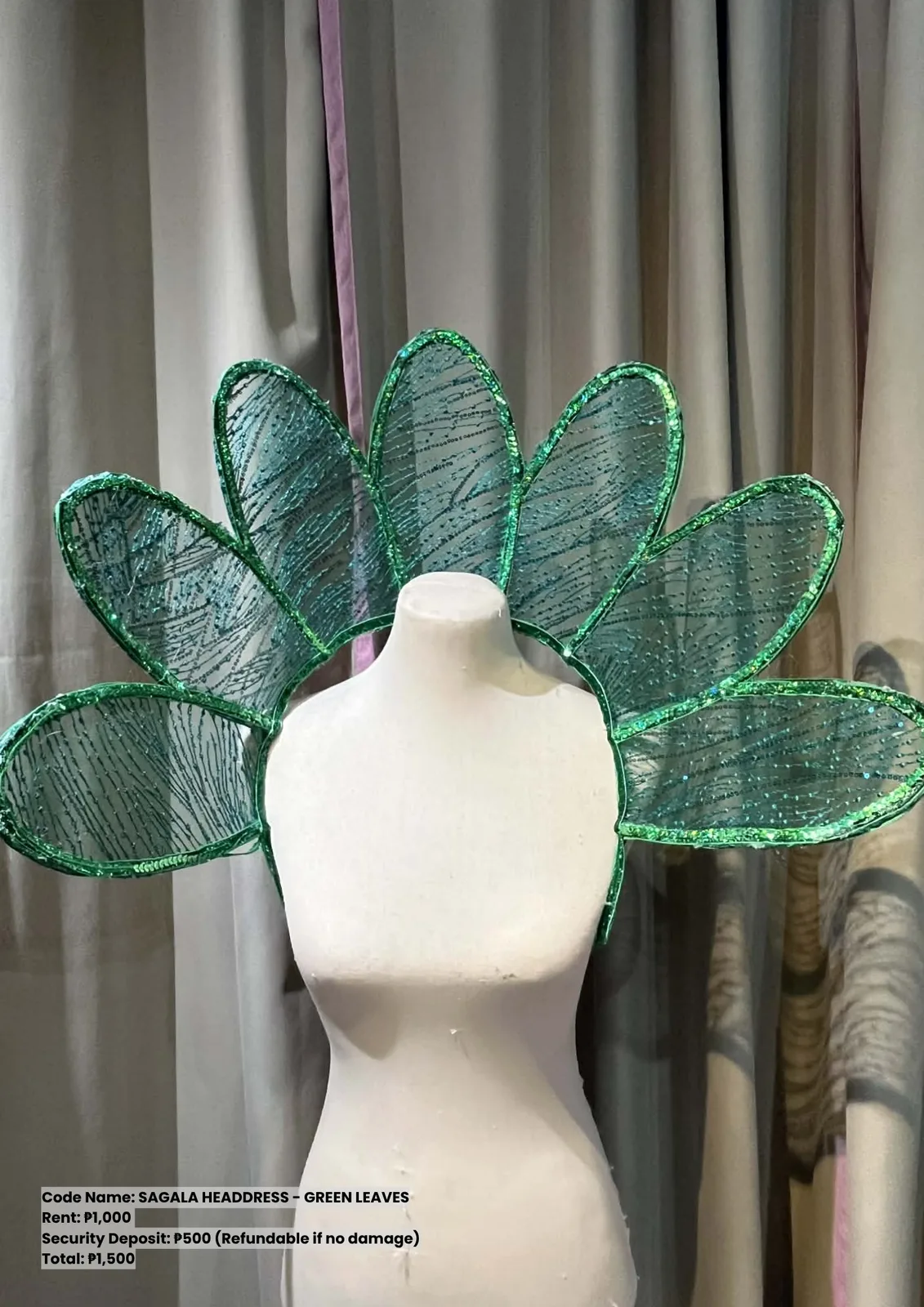 Sagala Headdresses: Headdress Green Leaves