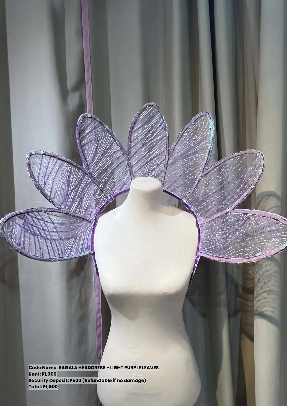 Sagala Headdresses: Headdress Light Purple Leaves