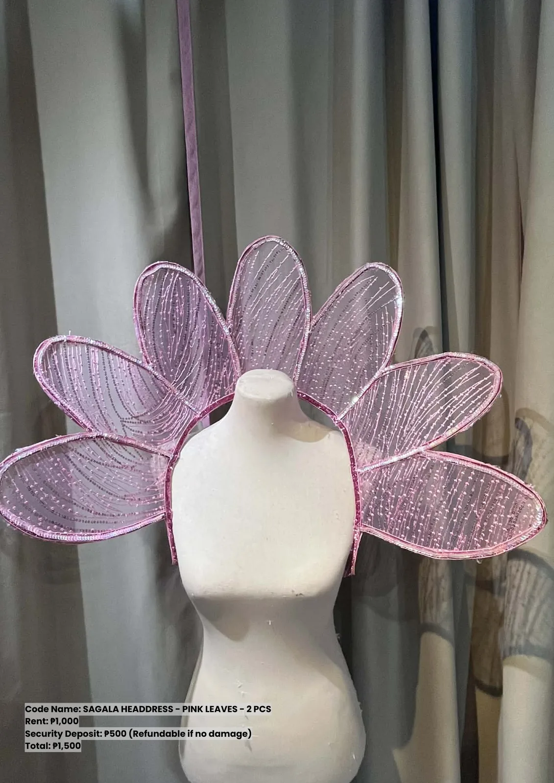 Sagala Headdresses: Headdress Pink Leaves
