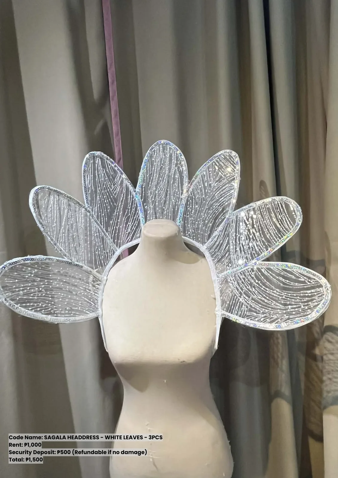 Sagala Headdresses: Headdress White Leaves